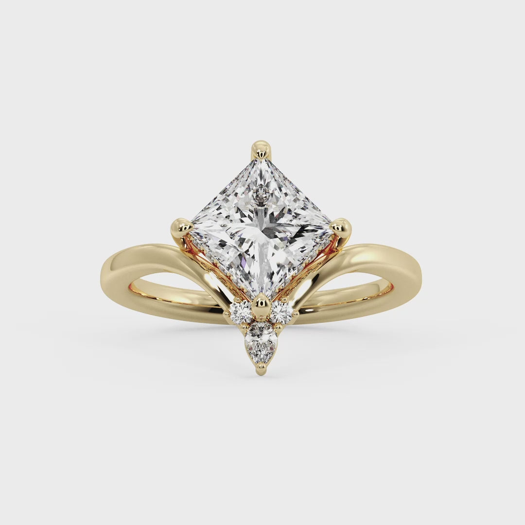Radiant Tiered Sparkle Princess Lab Grown Diamond Center Engagement Ring