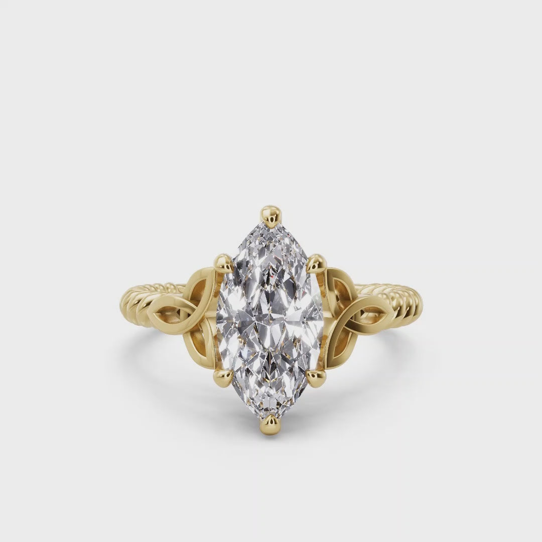 Twisted Vine Artisan Marquise Lab Grown Diamond Center Engagement Ring