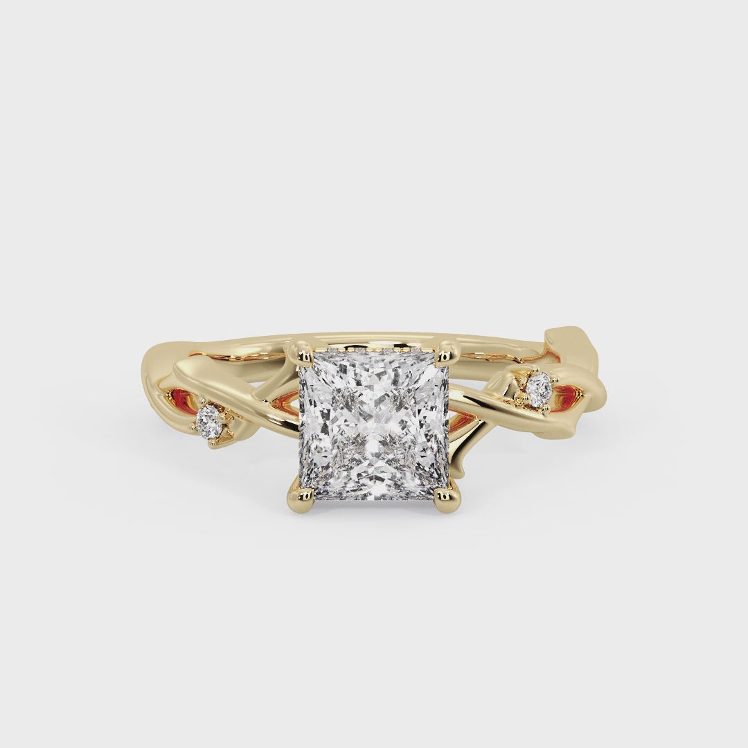 Intertwined Grace Princess Lab Grown Diamond Center Engagement Ring