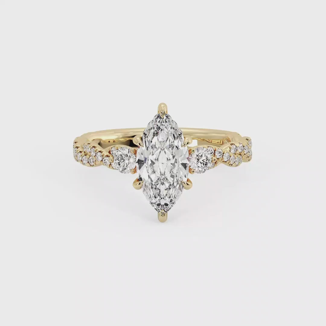 Marquise Lab Grown Diamond Center Engagement Ring