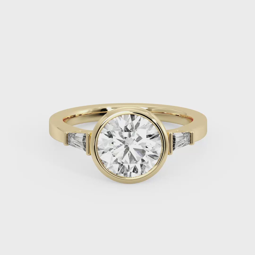 Timeless Bezel-Set Round Lab Grown Diamond Center Engagement Ring