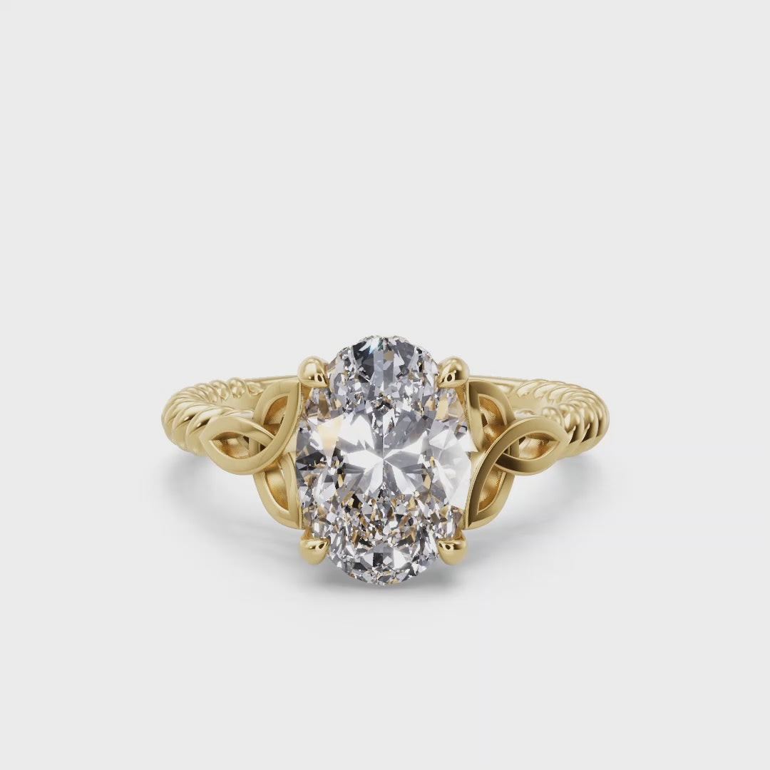 Twisted Vine Artisan Oval Lab Grown Diamond Center Engagement Ring