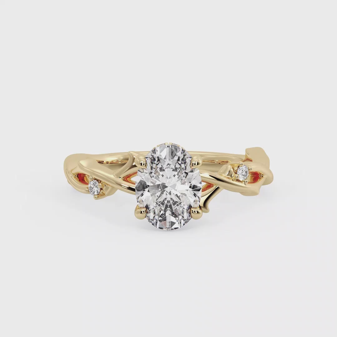 Intertwined Grace Oval Lab Grown Diamond Center Engagement Ring