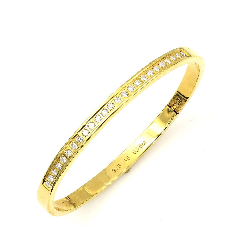 925 Sterling Silver Moissanite Unisex Bangle