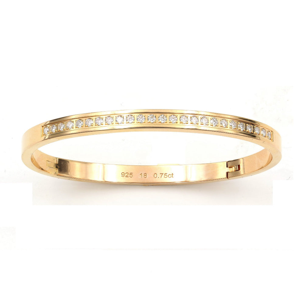925 Sterling Silver Moissanite Unisex Bangle